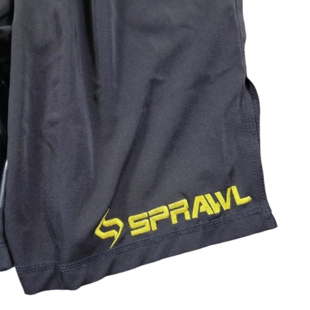 SPRAWL Shorts Men's 28 Black MMA Fighting Boxing Training Stretch Drawstring - Picture 6 of 7